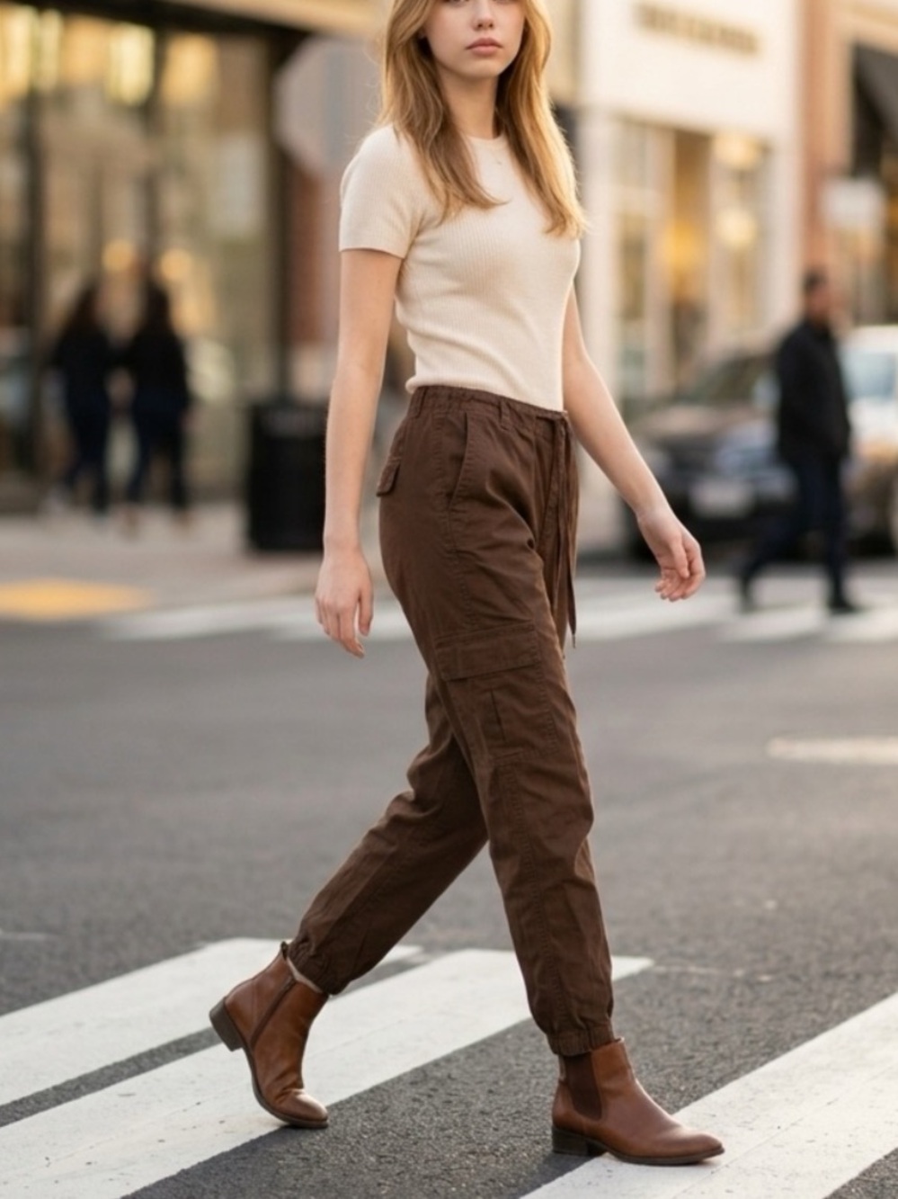 New Polo Ralph Lauren Women's Relaxed Cargo Jogger Pants - Brown XS